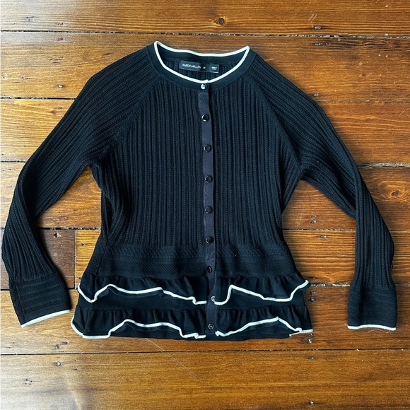 KAREN MILLEN Ruffled Hem Knit Cardigan - Picture 4 of 7